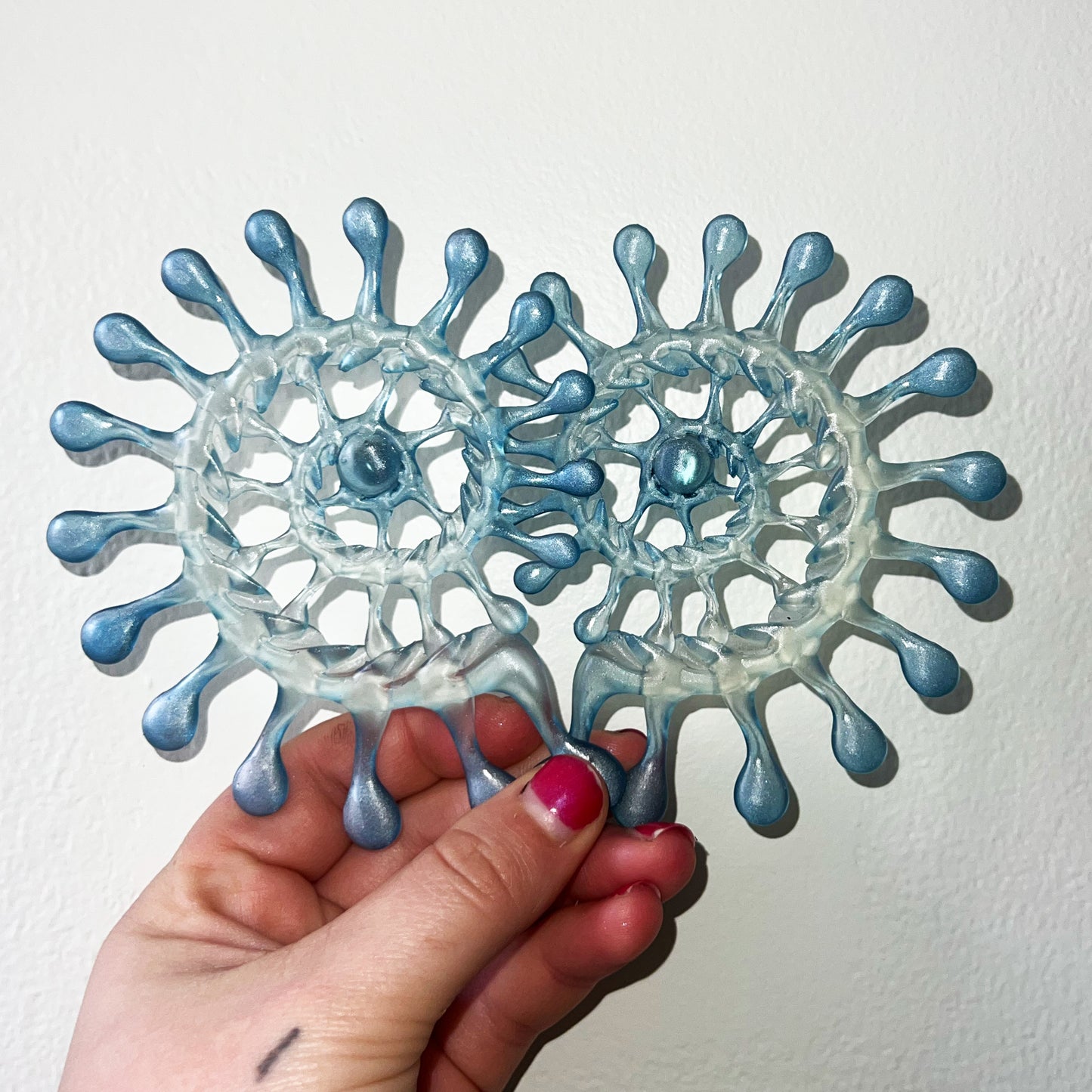 BLUE SPIRAL CLEAR EARRING SET