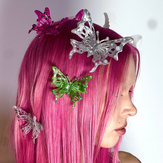 GREEN BUTTERFLY BARRETTE