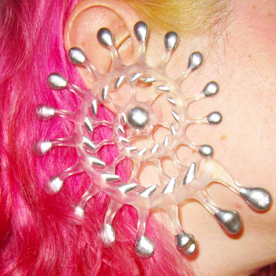 CHROME SPIRAL EARRING SET