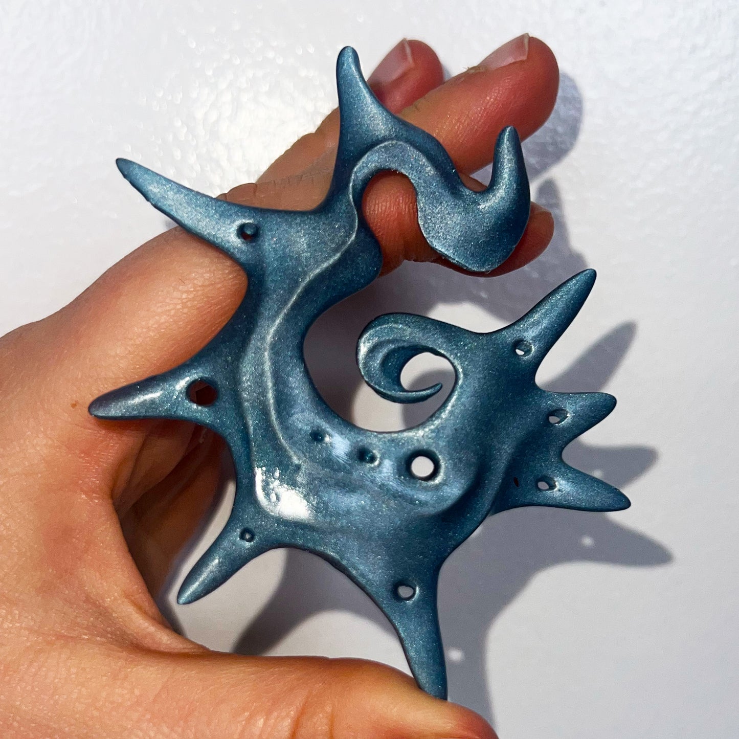 BLUE STEEL CONCH EARRING SET