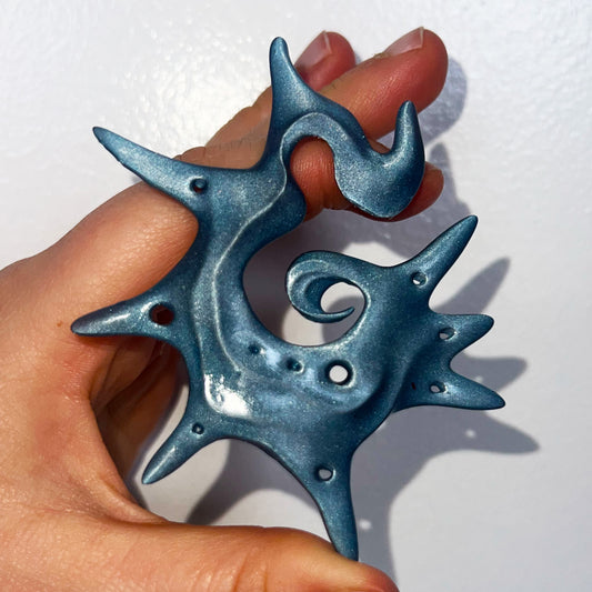 BLUE STEEL CONCH EARRING SET