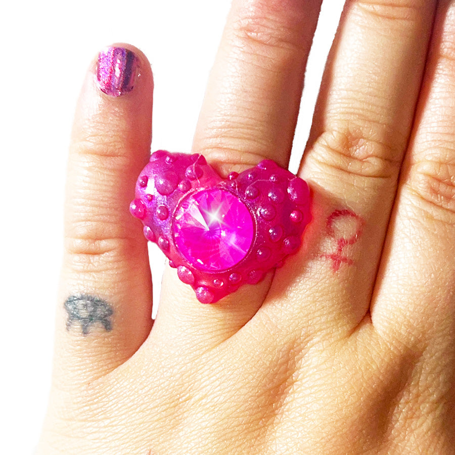BUBBLE HEART RING
