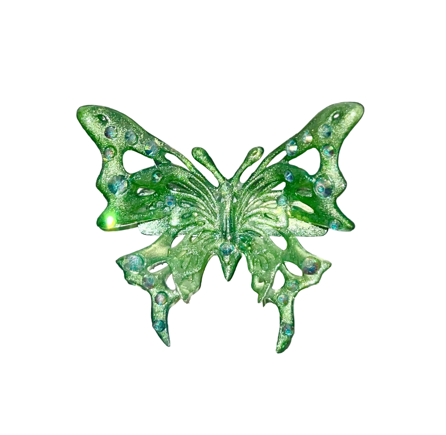 GREEN BUTTERFLY BARRETTE