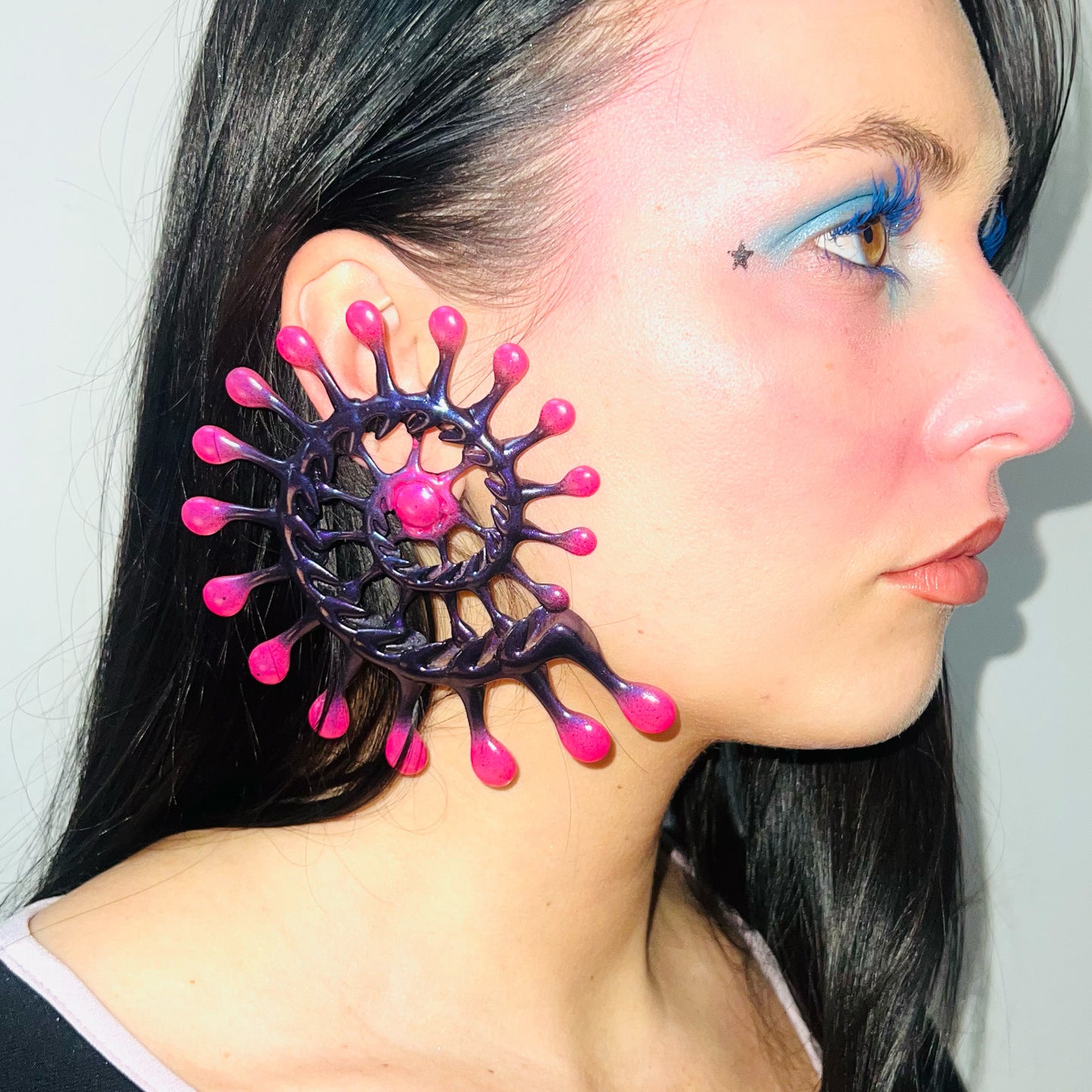 PINK & DARK PURPLE EARRING SET