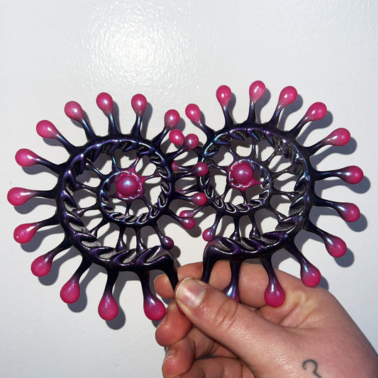 PINK & DARK PURPLE EARRING SET