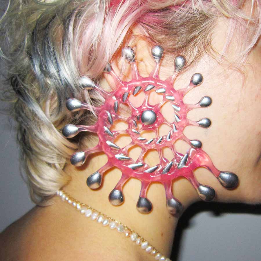 CHROME SPIRAL EARRING SET