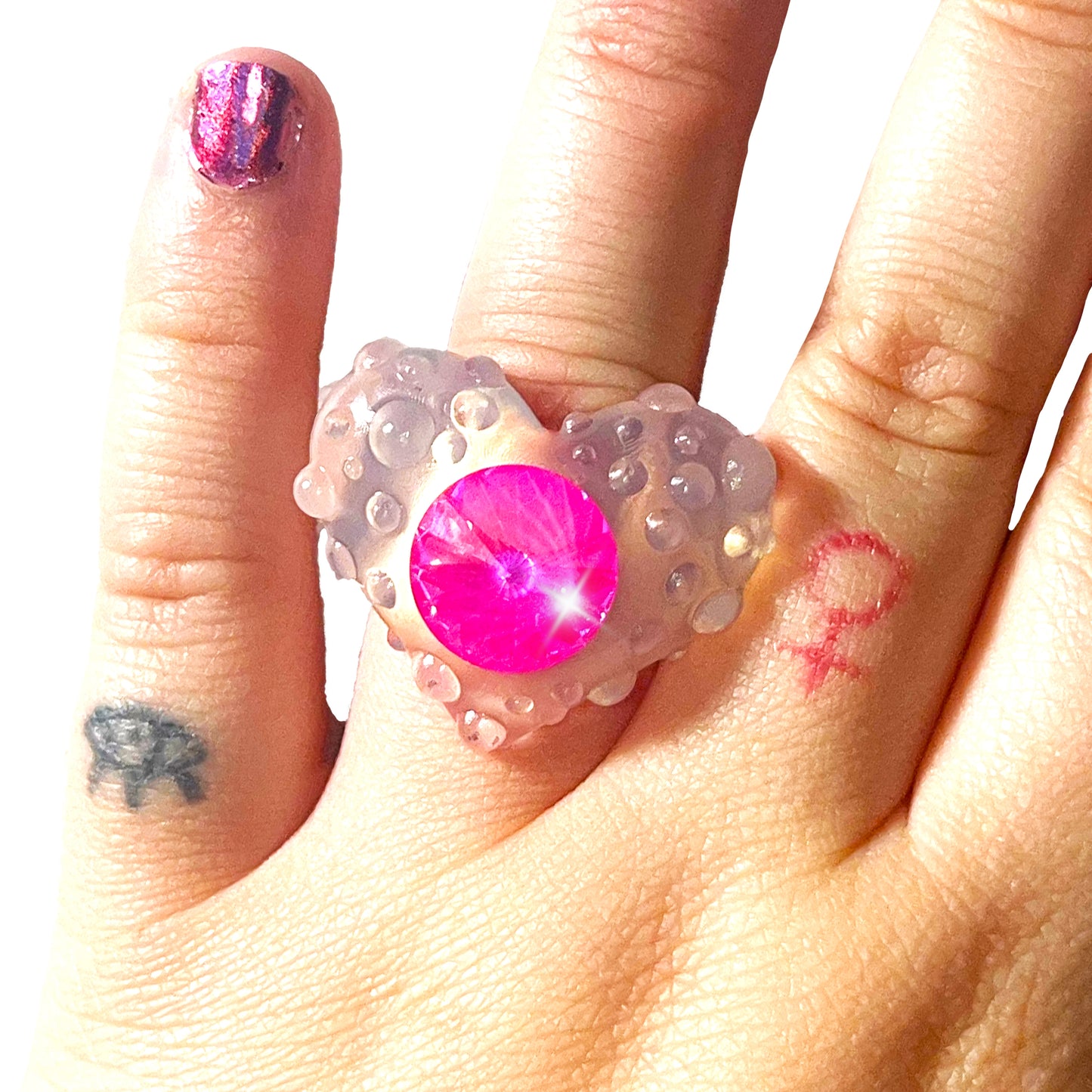 BUBBLE HEART RING