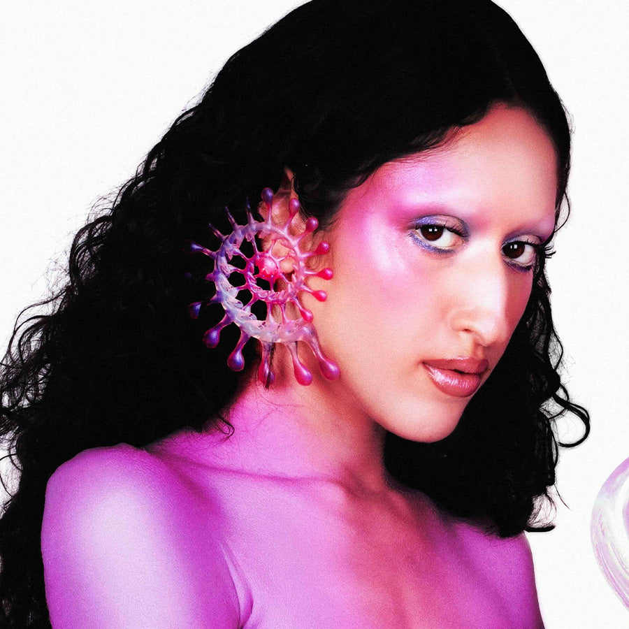 IRIDESCENT SPIRAL EARRING SET